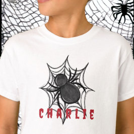 Personlig Spindel & Spindelnät Halloween Kuslig  T Shirt