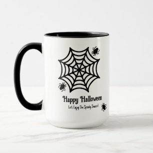 Personlig Spindelnät Halloween Mugg