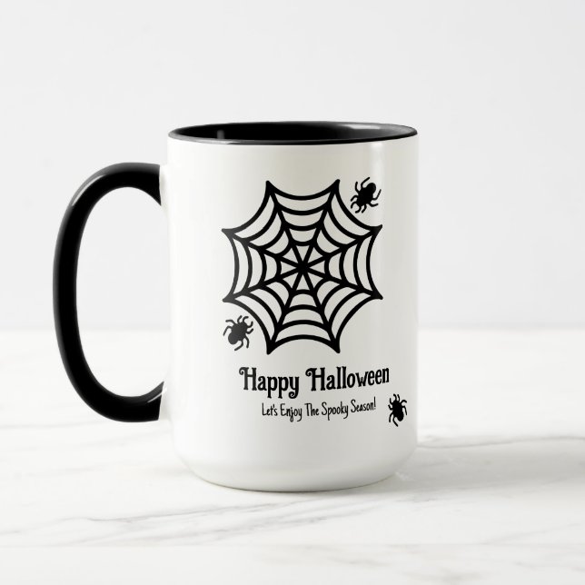 Personlig Spindelnät Halloween Mugg (Vänster)