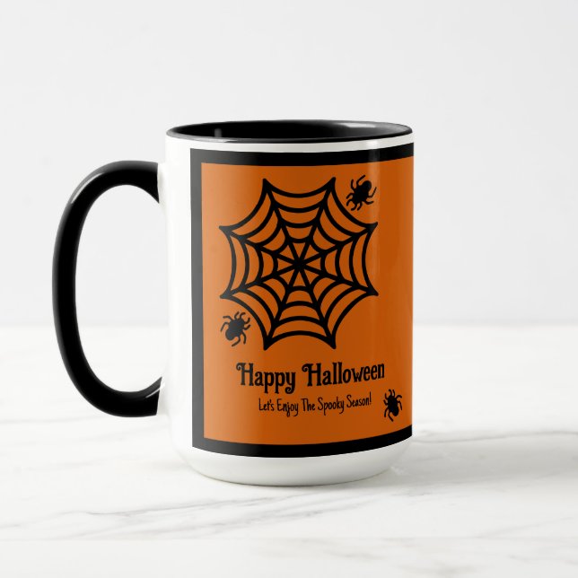 Personlig Spindelnät Halloween Mugg (Vänster)