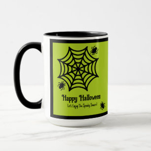 Personlig Spindelnät Halloween Mugg