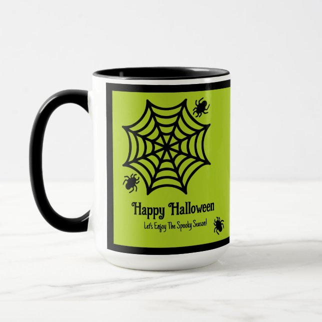 Personlig Spindelnät Halloween Mugg (Vänster)
