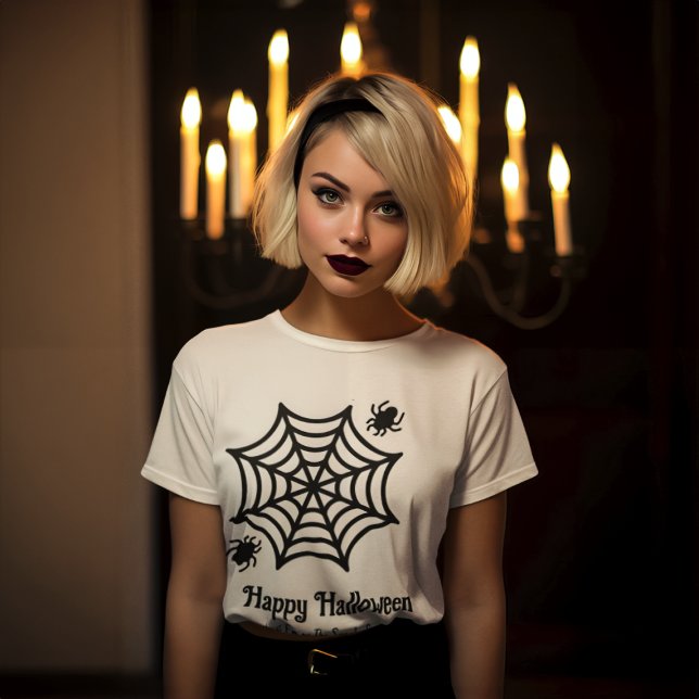 Personlig Spindelnät Halloween T Shirt (Skapare uppladdad)