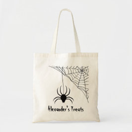 Personlig Spindelnät Halloween Treat Bag Tygkasse