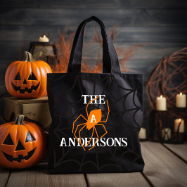 Personlig Spindelnät med Familj Namn Tygkasse