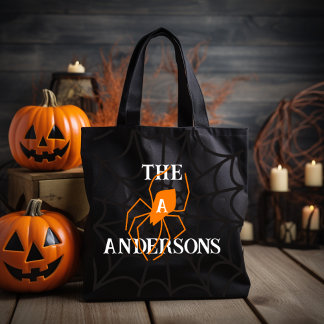 Personlig Spindelnät med Familj Namn Tygkasse