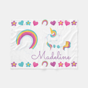 Personlig Spipande Baby Unicorn Fleecefilt
