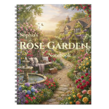 Personlig spiralanteckningsbok för rosenträdgård