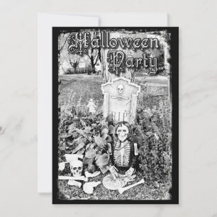 Personlig Spooky Grav Halloween fest Inbjudningar