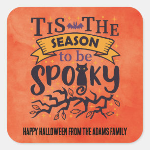 Personlig Spooky Halloween Fyrkantigt Klistermärke