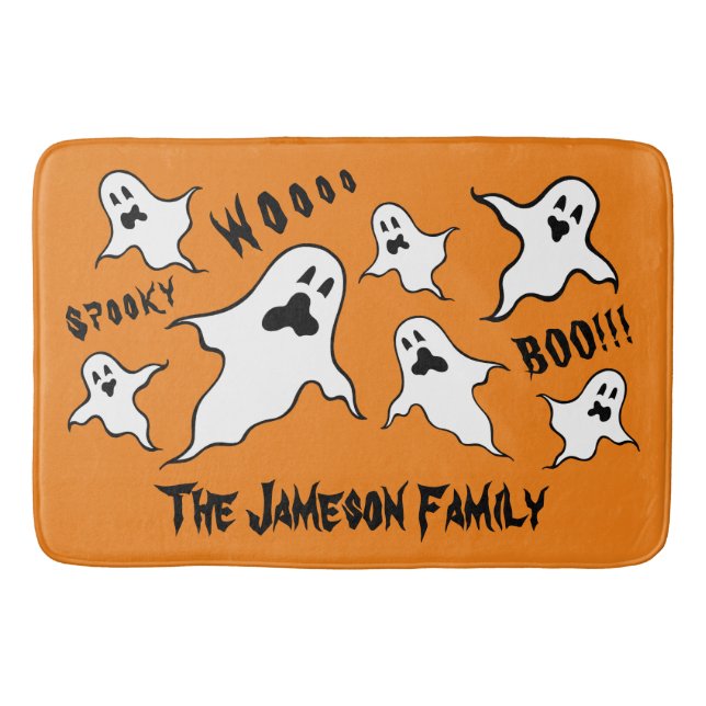 Personlig Spooky Halloween Spöken Bath Mat Badrumsmatta (Framsidan)