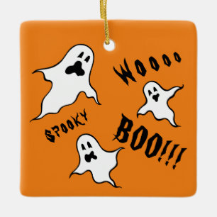 Personlig Spooky Halloween Spöken Ceramic Ornam Julgransprydnad Keramik