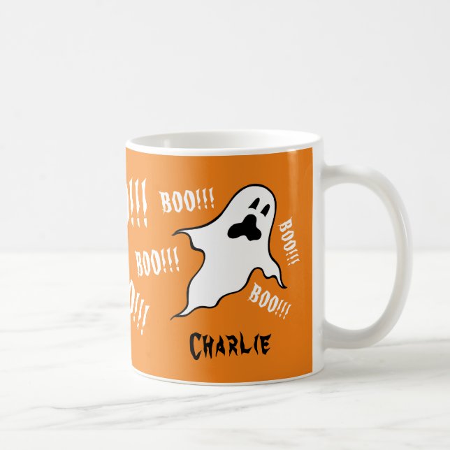 Personlig Spooky Halloween Spöken Coffee Mugg (Höger)