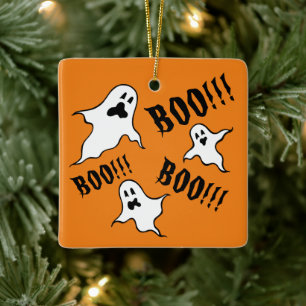 Personlig Spooky Halloween Spöken Julgransprydnad Keramik