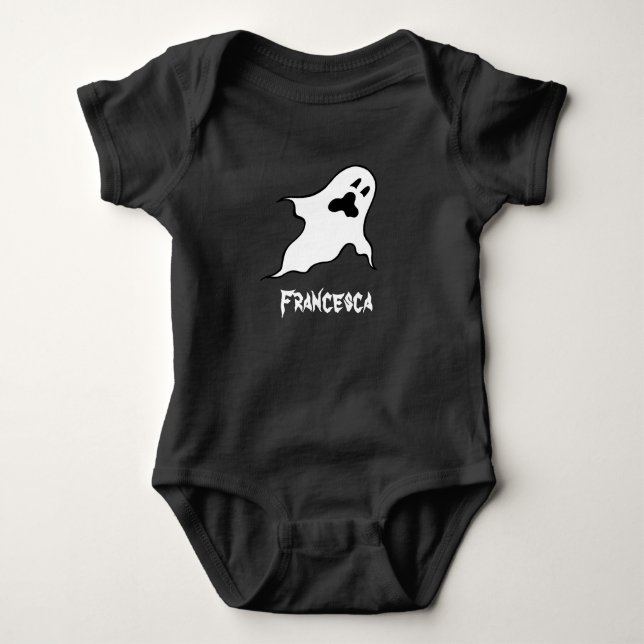 Personlig Spooky Halloween Spöken T Shirt (Framsida)