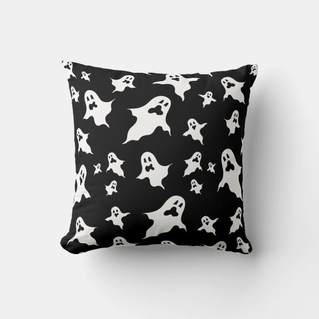 Personlig Spooky Halloween Spöken Throw Cushion Kudde (Framsida)