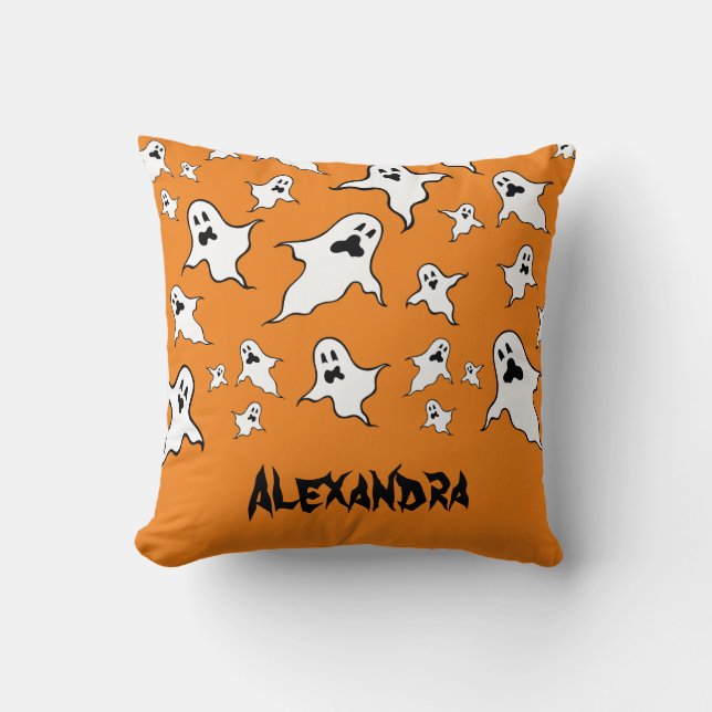Personlig Spooky Halloween Spöken Throw Cushion Kudde (Framsida)