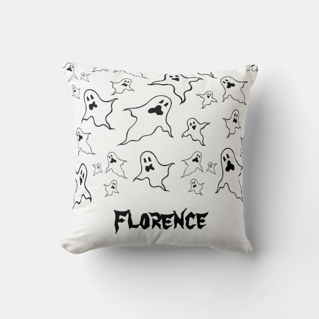 Personlig Spooky Halloween Spöken Throw Cushion Kudde (Framsida)