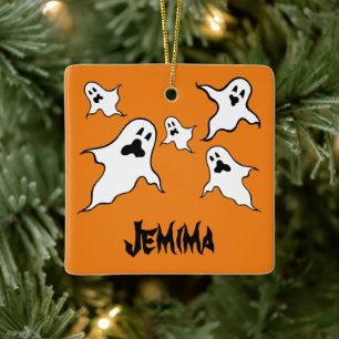 Personlig Spooky Halloween Spöken Träd Ornament