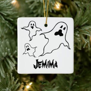 Personlig Spooky Halloween Spöken Träd Ornament