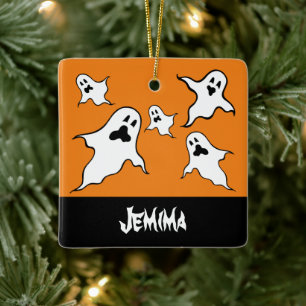 Personlig Spooky Halloween Spöken Träd Ornament