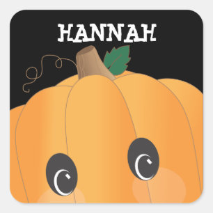 Personlig Spooky Pumpkin Halloween Sticker Fyrkantigt Klistermärke