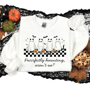 Personlig Spooky Season Halloween Ghost Cat T Shirt