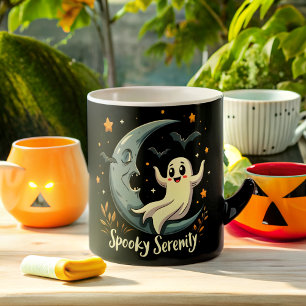 Personlig Spooky Serenity Halloween Ghost Kaffemugg
