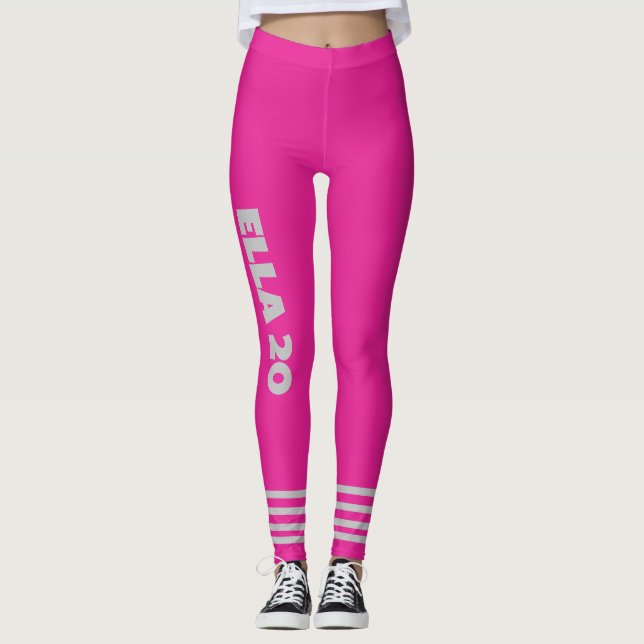 Personlig sport l Performance motion rosa Leggings (Framsida)