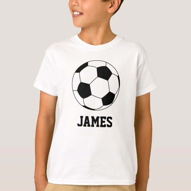 Personlig Sport Soccball White T Shirt (Framsida)