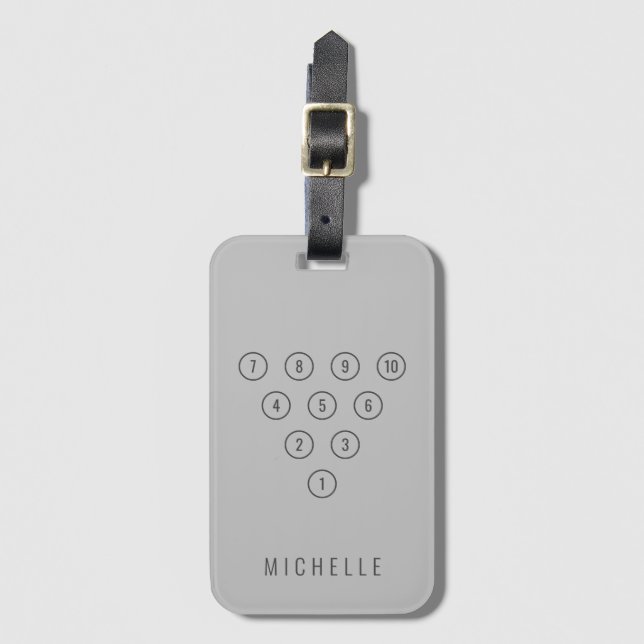 Personlig Sports 10-stifts Bowling Bag Bagagebricka (Framsida vertikal)