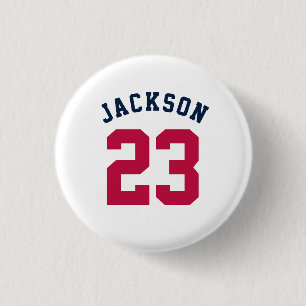 Personlig Sports Team Jersey Number Namn Knapp