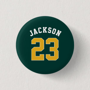 Personlig Sports Team Jersey Number Namn Knapp