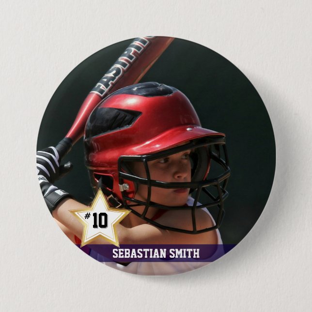 Personlig Sports Team Photo Buttons & Stift Knapp (Framsida)