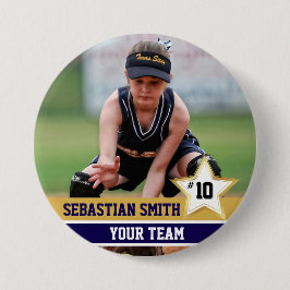 Personlig Sports Team Photo Buttons & Stift Knapp