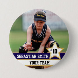 Personlig Sports Team Photo Buttons & Stift Knapp