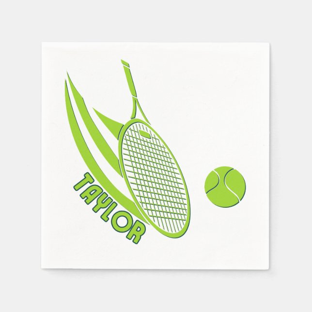 Personlig Sports with Namn tennis Pappersservett (Framsidan)