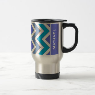 Personlig Sporty Blue Chevron Mönster Resemugg