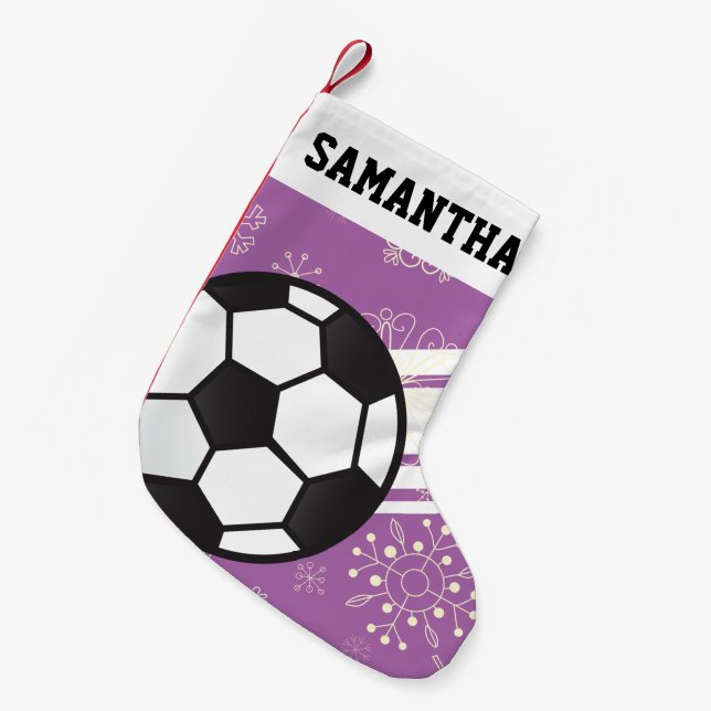 Personlig Sporty Rand Ocer Ball Lila Liten Julstrumpa (Framsidan (Hängande))