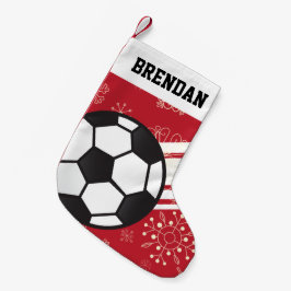 Personlig Sporty Rand Soccer Ball Red Liten Julstrumpa