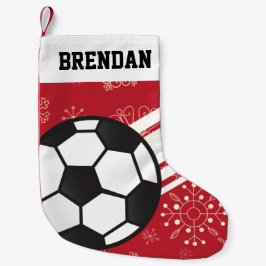 Personlig Sporty Rand Soccer Ball Red Liten Julstrumpa