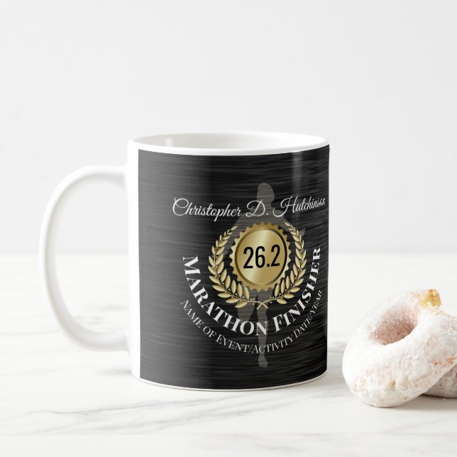 Personlig Springer 26.2 Marathon Keepsak Medal Kaffemugg (Med munk)
