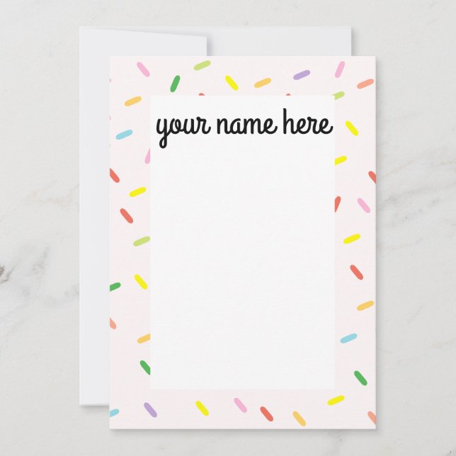 Personlig Sprinkles Notecards Tack Kort (Framsida)
