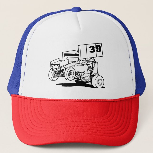 Personlig Sprint Car Hat, Anpassa den Keps (Framsida)