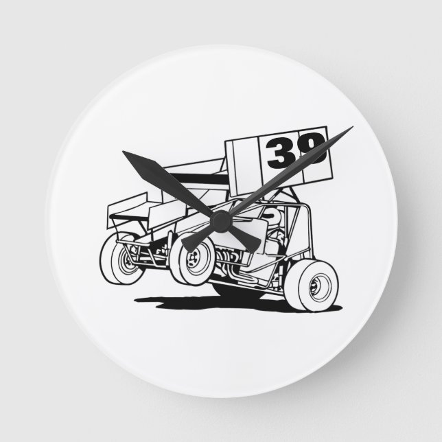 Personlig Sprint Car Hat, Anpassa den Rund Klocka (Framsida)