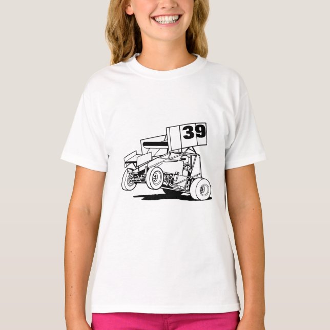 Personlig Sprint Car Hat, Anpassa den T Shirt (Framsida)