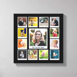 Personlig Square Photo Collage Family Modern Canvastryck