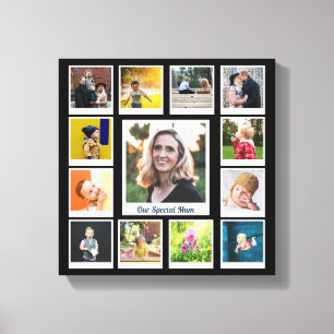 Personlig Square Photo Collage Family Modern Canvastryck