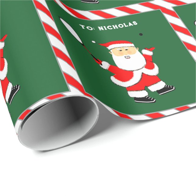 Personlig Squash Player Helgdag Gift Presentpapper (Rullad Hörn)