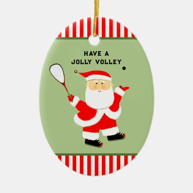 personlig squash sport julgransprydnad keramik (Framsidan)